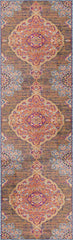 2' X 8' Rustic Orange Medallion Runner Rug