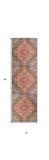 2' X 8' Rustic Orange Medallion Runner Rug - Homeroots