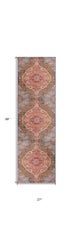 2' X 8' Rustic Orange Medallion Runner Rug