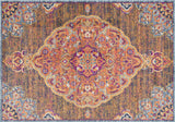 8' X 11' Rustic Orange Medallion Area Rug - Homeroots