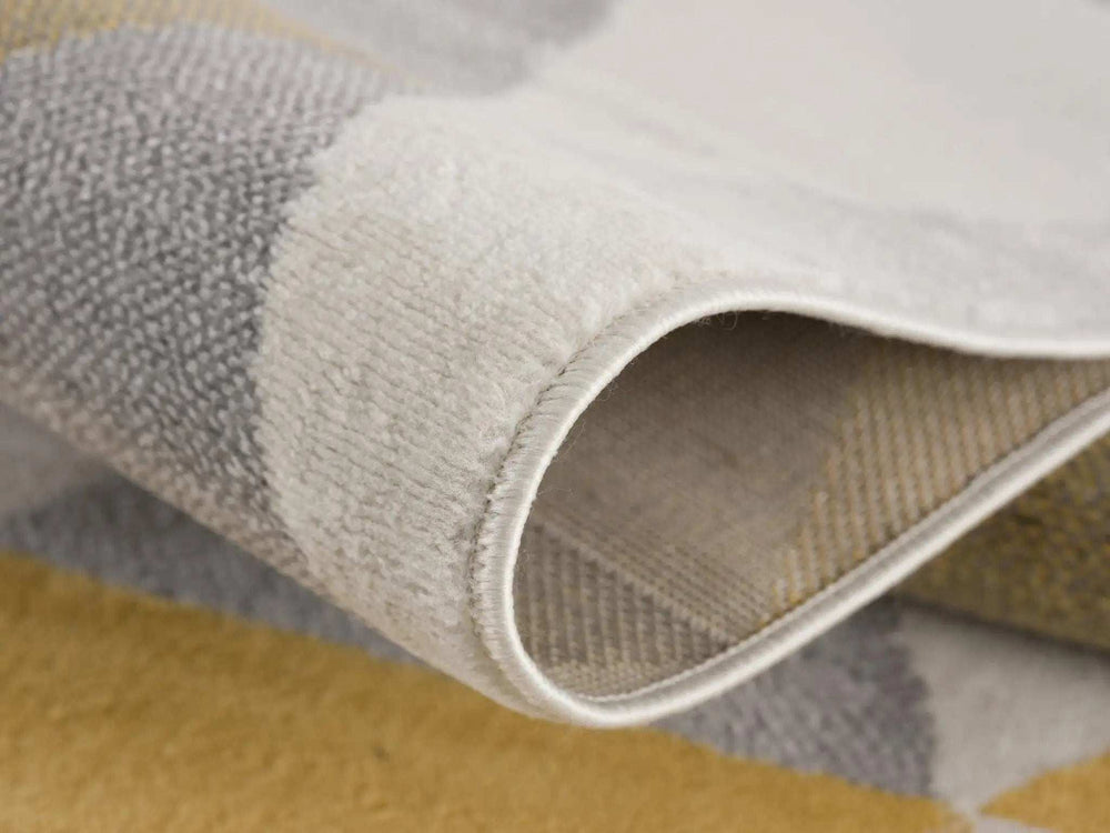 12' X 18' Yellow Geometric Washable Non Skid Area Rug - Homeroots - Flyclothing LLC