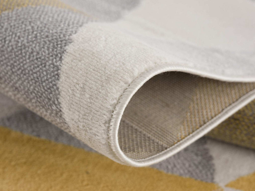 10' Runner Yellow and Ivory Geometric Runner Rug - Homeroots - Flyclothing LLC