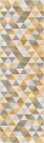 10' Runner Yellow and Ivory Geometric Runner Rug - Homeroots