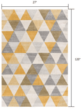 10' Runner Yellow and Ivory Geometric Runner Rug - Homeroots