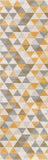 15' Runner Yellow and Ivory Geometric Runner Rug - Homeroots