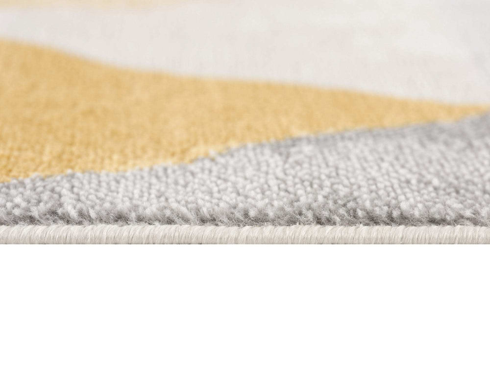 20' Runner Yellow and Ivory Geometric Runner Rug - Homeroots - Flyclothing LLC