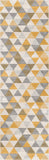 6' Runner Yellow and Ivory Geometric Runner Rug - Homeroots