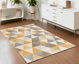 4' X 6' Yellow and Ivory Geometric Area Rug - Homeroots