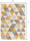 5' X 7' Yellow and Ivory Geometric Area Rug