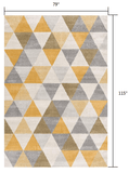 6' X 9' Yellow and Ivory Geometric Area Rug - Homeroots