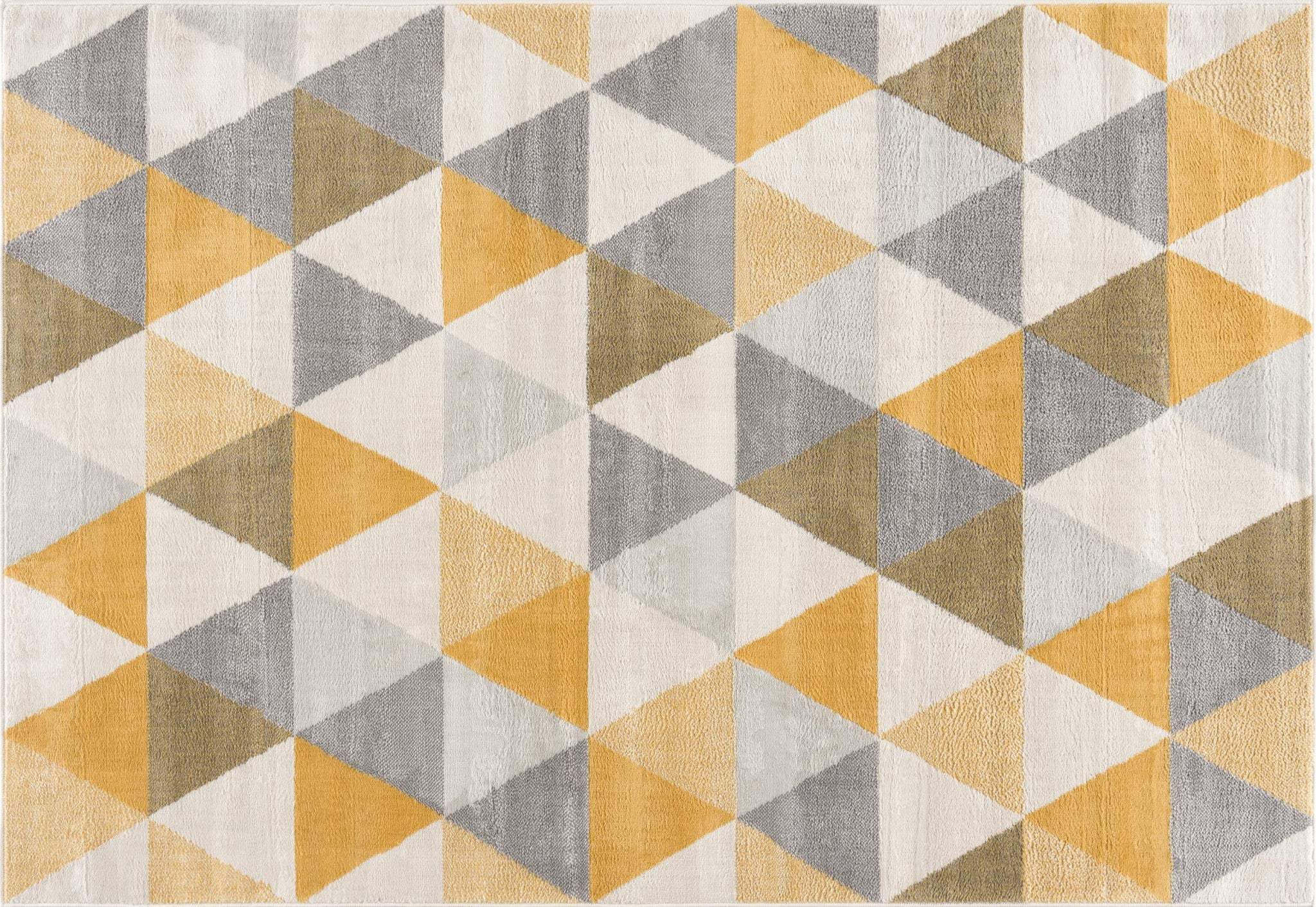 8' X 10' Yellow and Ivory Geometric Area Rug - Homeroots - Flyclothing LLC
