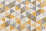 9' X 12' Yellow Geometric Area Rug - Homeroots