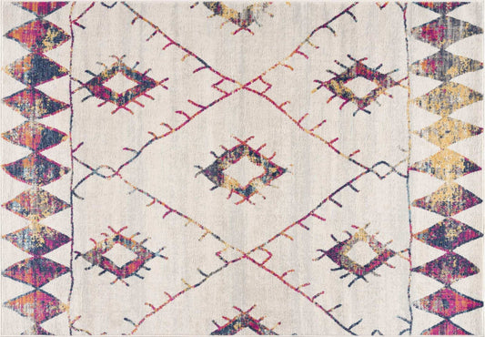 2' X 4' Cream Damask Area Rug - Homeroots - Flyclothing LLC