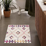 2' X 4' Cream Damask Area Rug - Homeroots