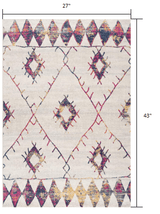 2' X 4' Cream Damask Area Rug - Homeroots - Flyclothing LLC
