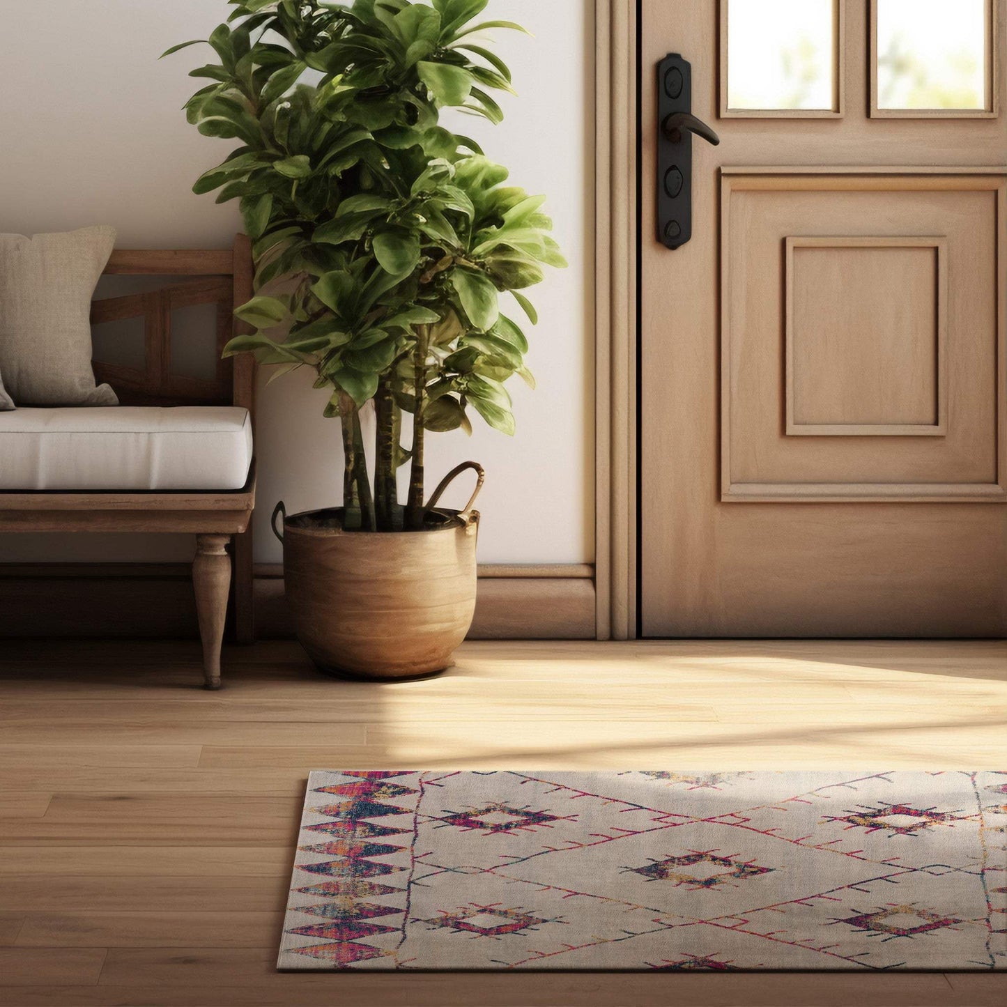 2' X 5' Cream Damask Area Rug - Homeroots - Flyclothing LLC