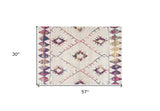 3' X 5' Cream Damask Area Rug - Homeroots