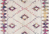 5' X 8' Cream Damask Area Rug
