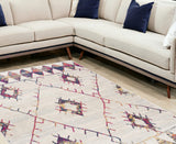 7' X 10' Cream Damask Area Rug - Homeroots