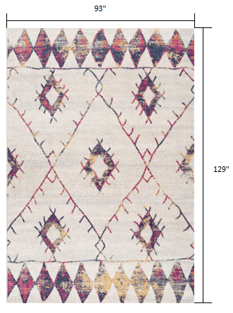 8' X 11' Cream Damask Area Rug - Homeroots - Flyclothing LLC