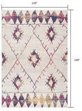 9' X 12' Cream Damask Area Rug - Homeroots