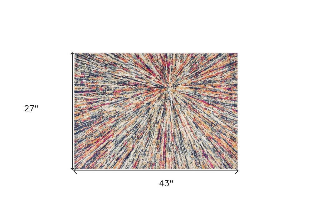 2' X 4' Cream Abstract Area Rug - Homeroots - Flyclothing LLC