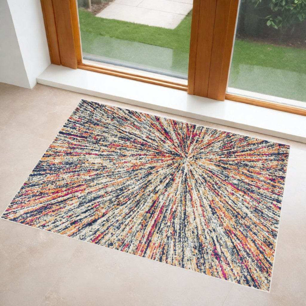3' X 5' Cream Abstract Area Rug - Homeroots - Flyclothing LLC