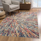4' X 6' Cream Celestial Burst Abstract Area Rug - Homeroots - Flyclothing LLC