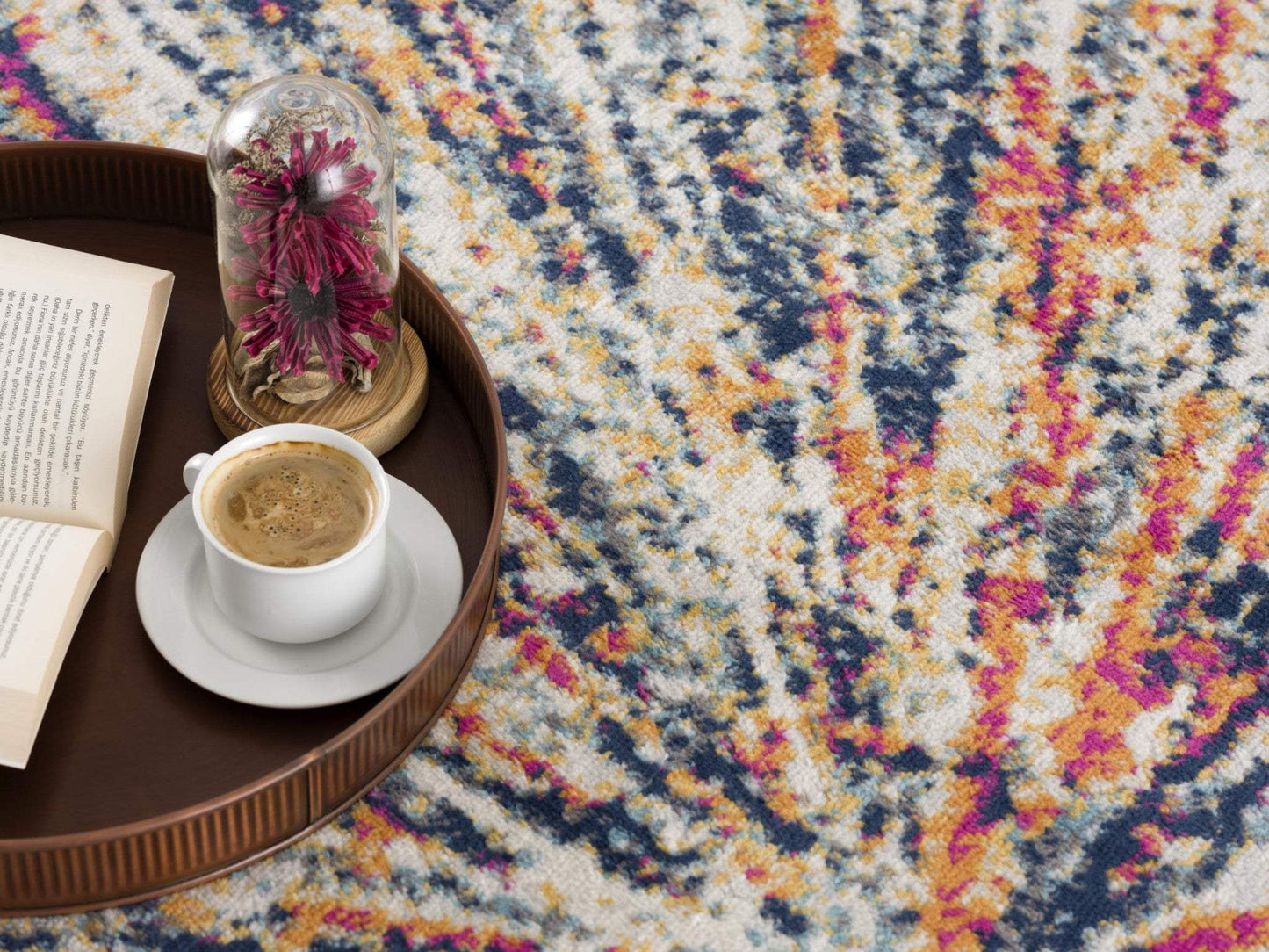 5' X 8' Cream Celestial Burst Abstract Area Rug - Homeroots - Flyclothing LLC