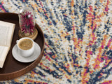 5' X 8' Cream Celestial Burst Abstract Area Rug - Homeroots - Flyclothing LLC