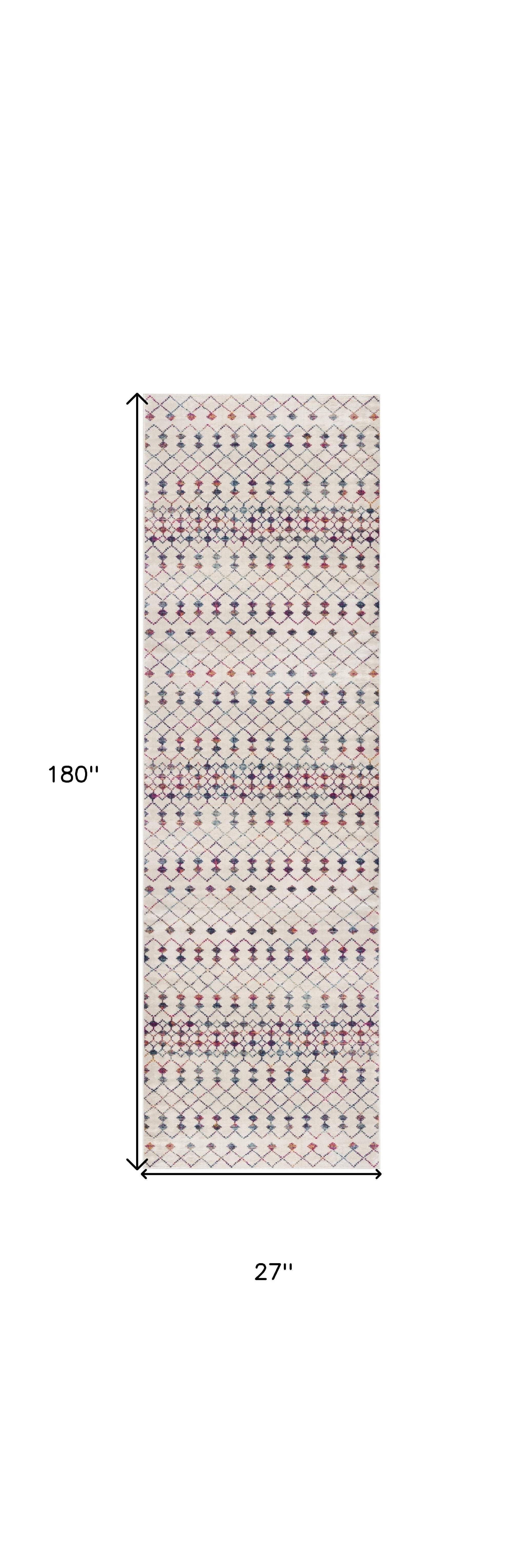 15' Cream Ikat Area Rug - Homeroots - Flyclothing LLC