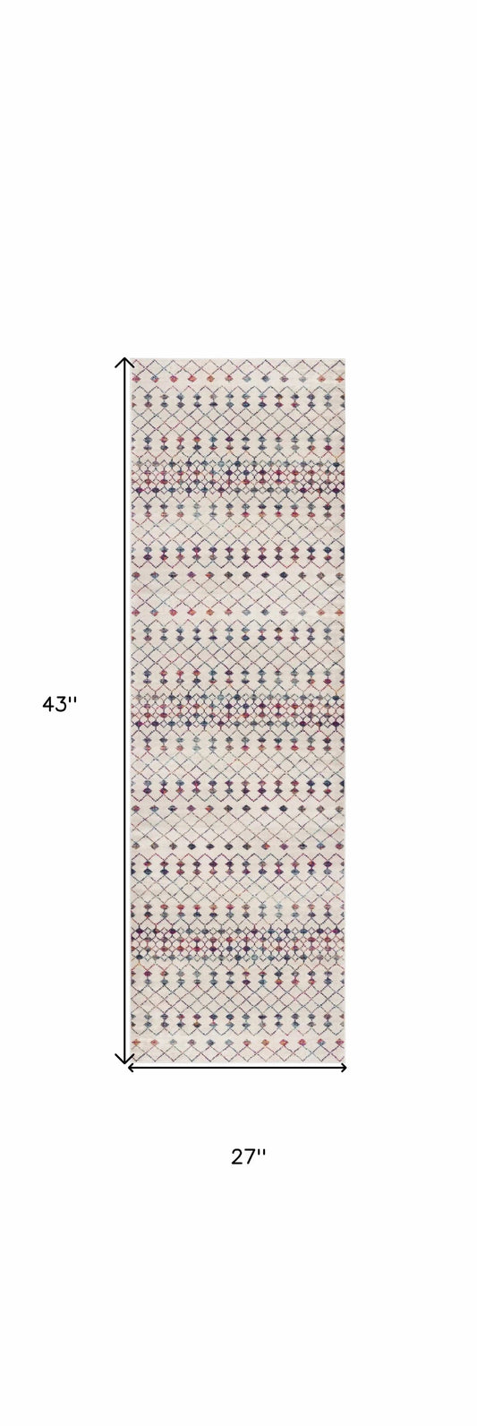 2' X 4' Blue and Ivory Ikat Area Rug - Homeroots - Flyclothing LLC