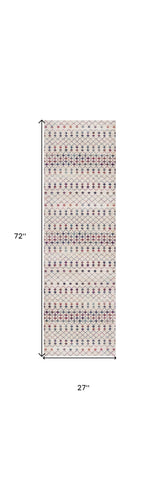 2' X 6' Cream Ikat Area Rug - Homeroots - Flyclothing LLC