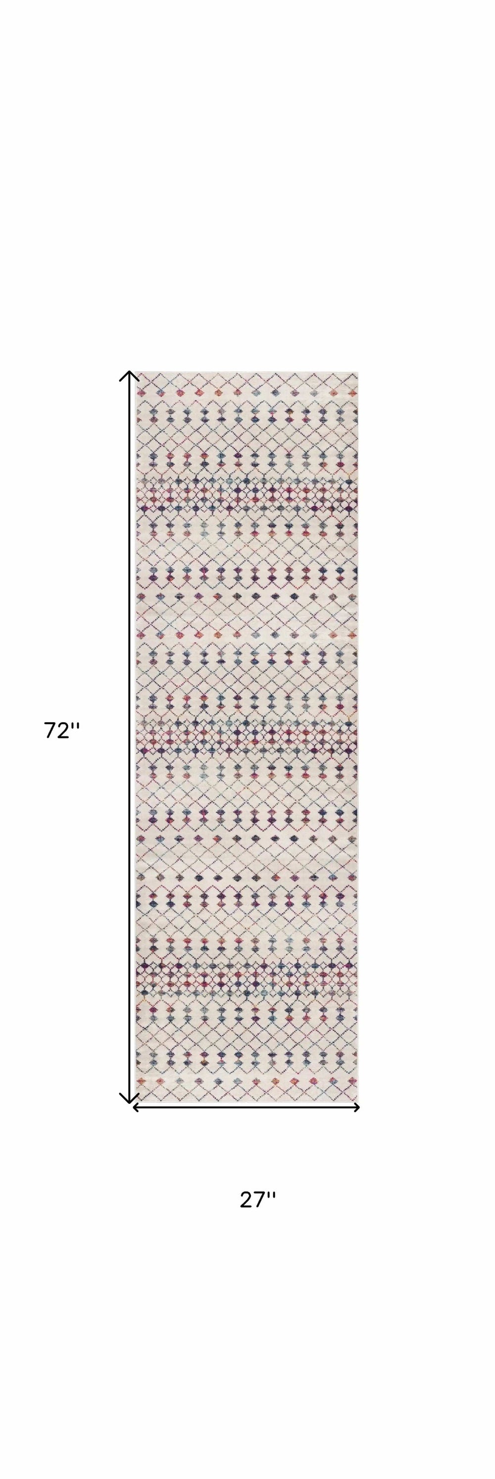 2' X 6' Cream Ikat Area Rug - Homeroots - Flyclothing LLC