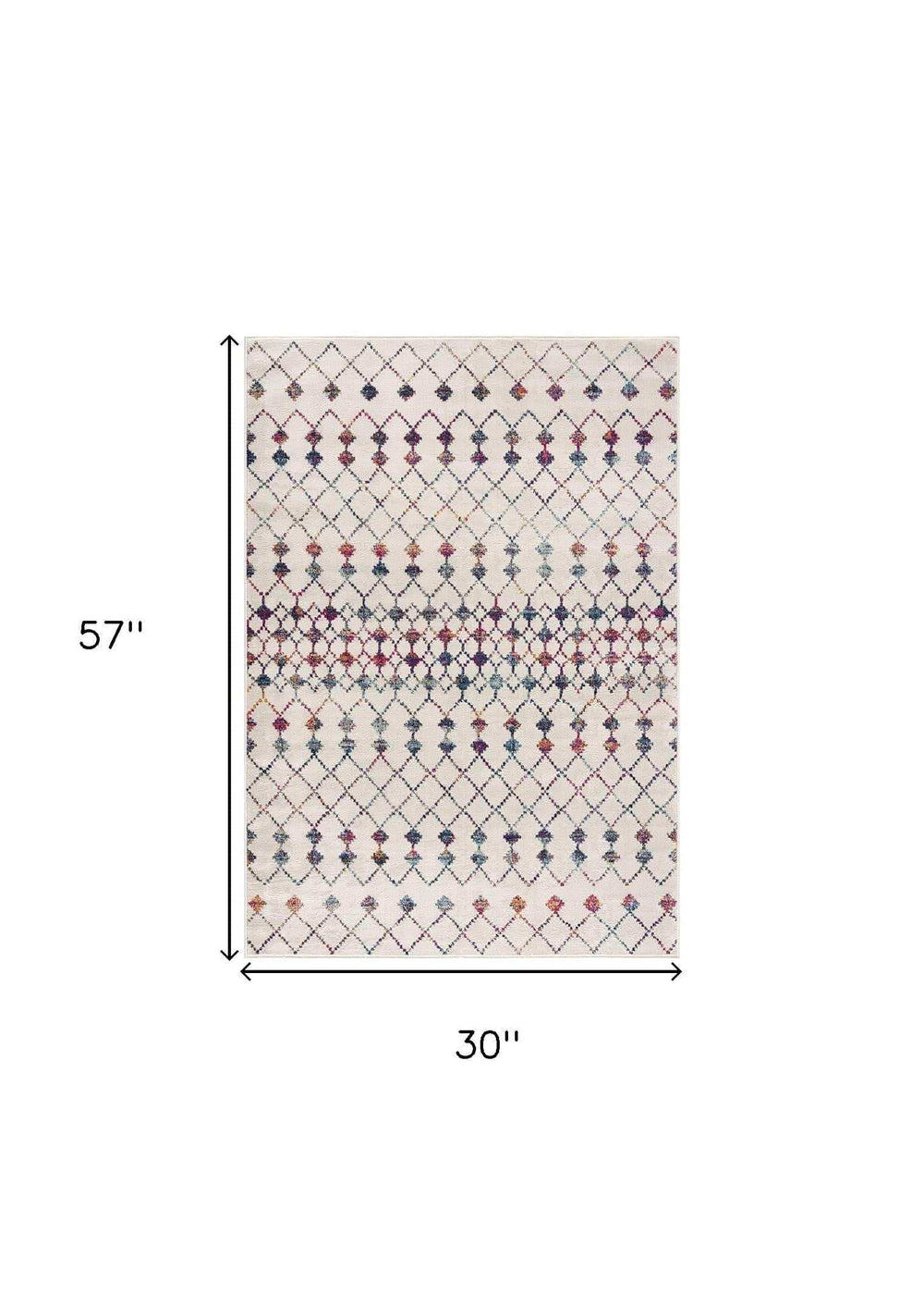 3' X 5' Cream Ikat Area Rug - Homeroots - Flyclothing LLC
