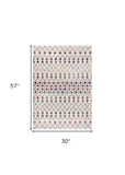 3' X 5' Cream Ikat Area Rug - Homeroots