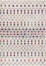 5' X 8' White Modern Geometric Grid Area Rug - Homeroots - Flyclothing LLC