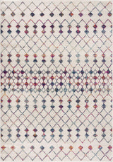 8' X 11' White Modern Geometric Grid Area Rug - Homeroots - Flyclothing LLC