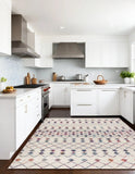 8' X 11' White Modern Geometric Grid Area Rug