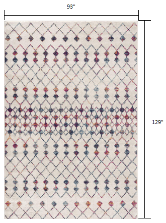 8' X 11' White Modern Geometric Grid Area Rug - Homeroots - Flyclothing LLC
