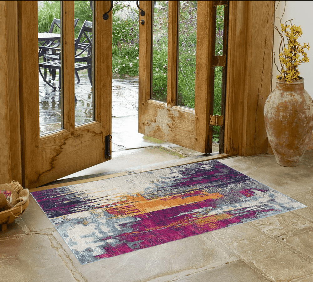 2' X 4' Gray and Ivory Abstract Area Rug - Homeroots