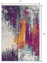 6' Runner Gray and Ivory Abstract Area Rug - Homeroots - Flyclothing LLC