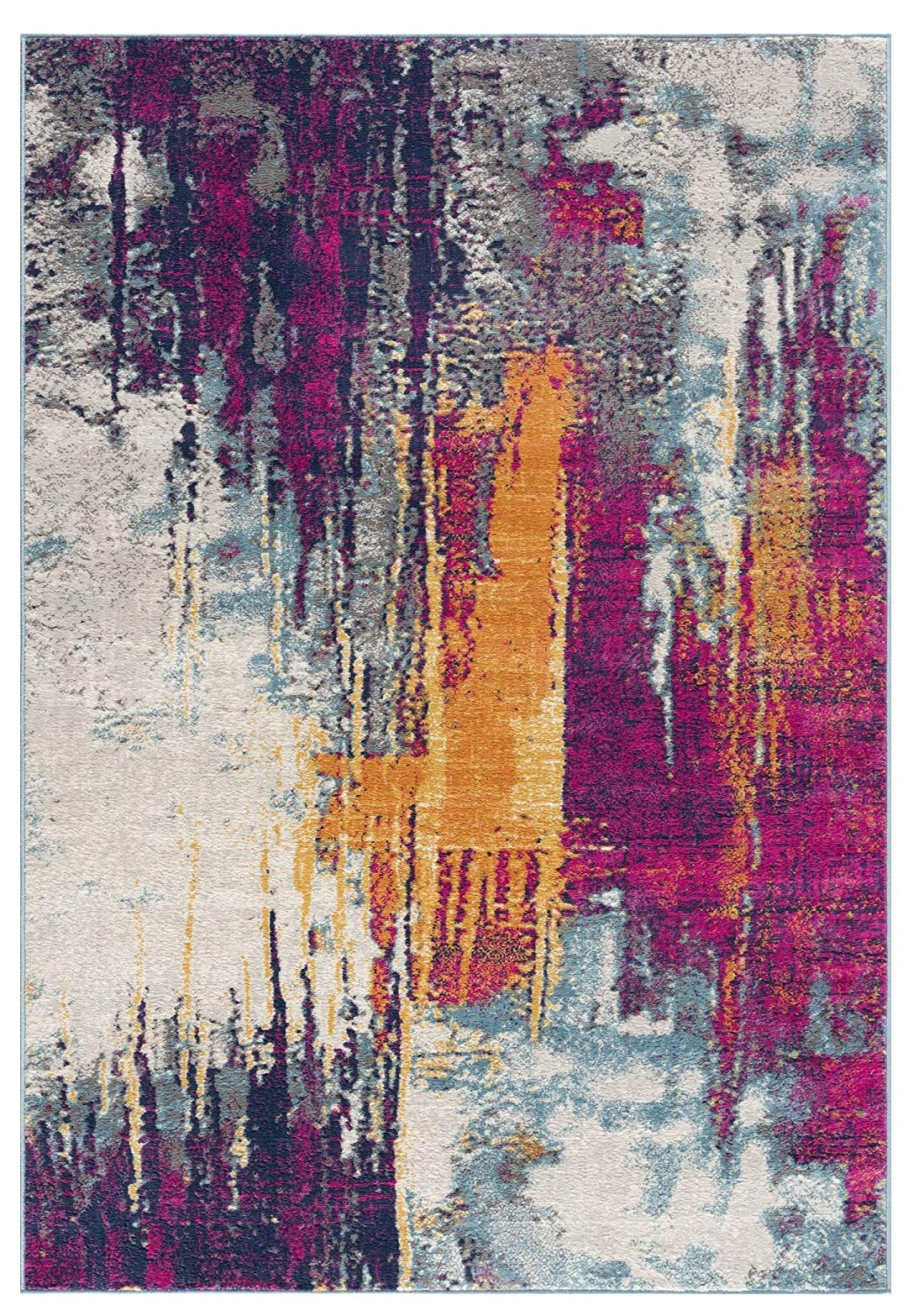3' X 5' Gray and Ivory Abstract Area Rug