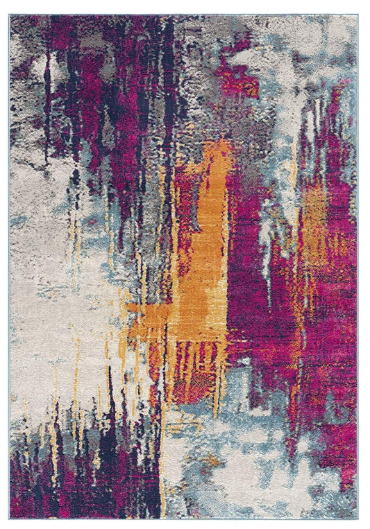 3' X 5' Gray and Ivory Abstract Area Rug