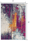 4' X 6' Gray and Ivory Abstract Area Rug - Homeroots