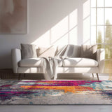 6' X 9' Gray and Purple Abstract Area Rug - Homeroots - Flyclothing LLC