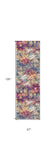 10' Magenta and Gold Abstract Runner Rug - Homeroots