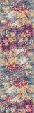 13' Runner Blue and Gold Abstract Runner Rug - Homeroots