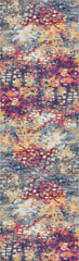 15' Runner Blue and Ivory Abstract Runner Rug