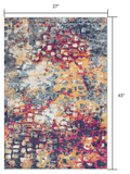 2' X 4' Blue and Ivory Abstract Area Rug - Homeroots